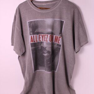 Tupac “All Eyez On Me” Graphic Tee – Vintage Wash, Size L (Oversized Fit)